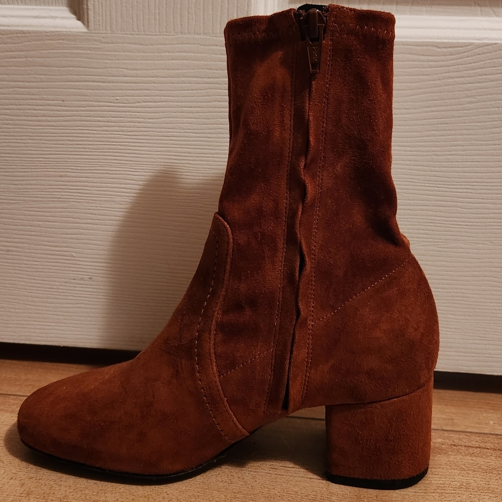 Maguire Suede Ankle Booties in rust Brown - Picture 3 of 9